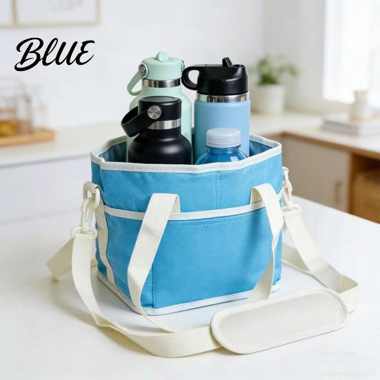 Front Pocket Drink Bag Family Size 4-Compartment with Adjustable Strap Multiple Tumbler Carrier Caddy