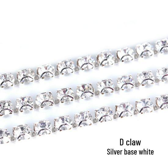 Colorful Rhinestone Claw Chain for Phone Cases, Nail Art, Apparel, & Wedding Dress Accessories