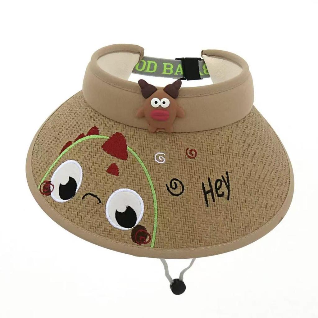 Children's Straw Sun Hat - Cartoon Baby Visor for Boys & Girls