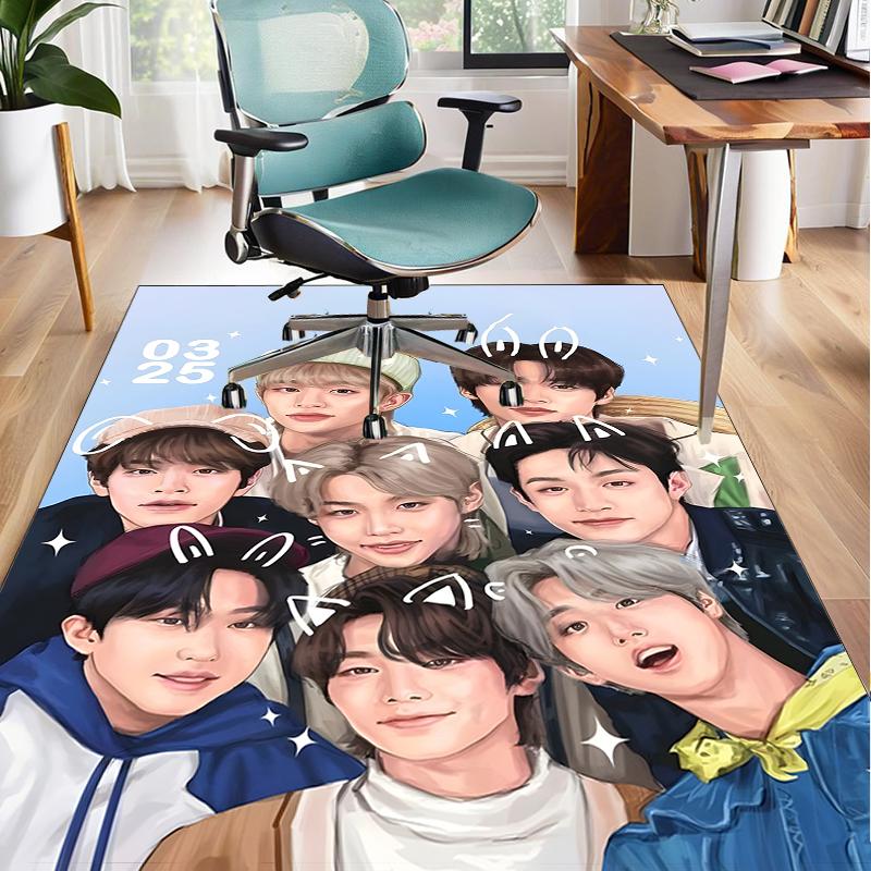 Kpop Idol Performance Office Rug Chair Mat, Game Carpet, Suitable for Front Door, Bedroom, Living Room, Desk, Holiday Gift