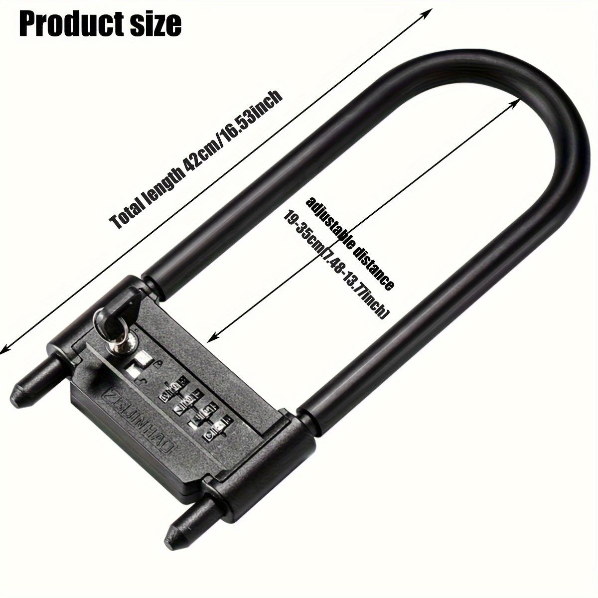 

16.5 inch Bike Combination U Lock Heavy Duty Bike Combination Paddle Lock for Electric Scooter Motorcycles Fence Gate Anti Theft чорний