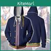 Sudadera con Capucha Cosplay de Jojo's Bizarre Adventure para Hombre, Chaqueta Elegante con Cremallera y Mangas Largas