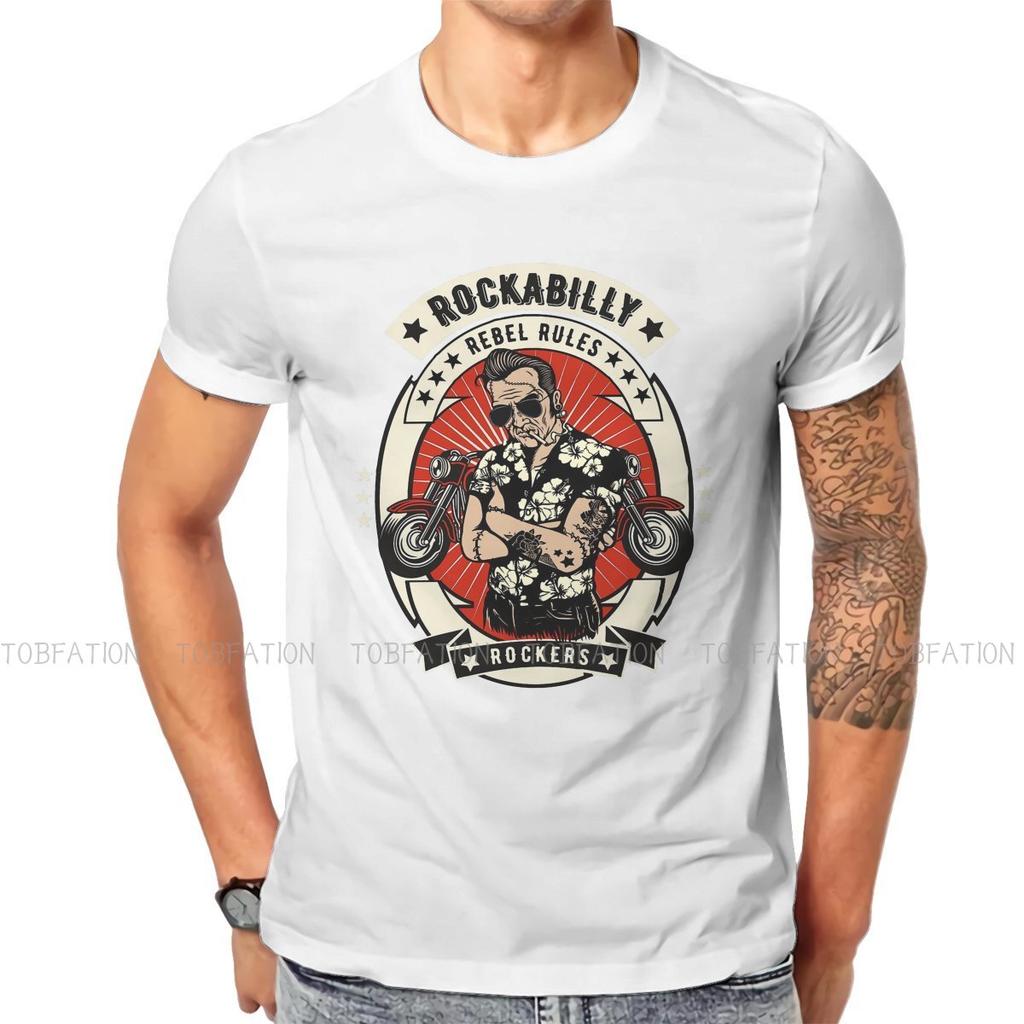 ZX Rockabilly Psychobilly Bikers Rock and Roll Vintage Rockers Essential T Shirt Classic Men Clothes Tops Cotton Crewneck T Shirt