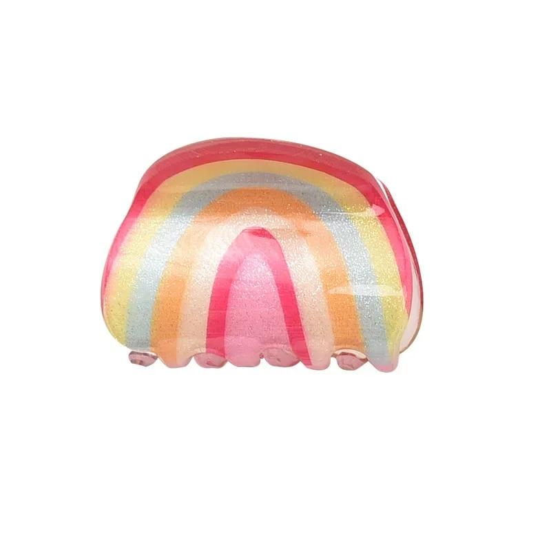 Morsomme hårklyper i fruktform Tegneserie Kawaii Vannmelon Regnbue Akryl Hårklyper Barn Hårtilbehør