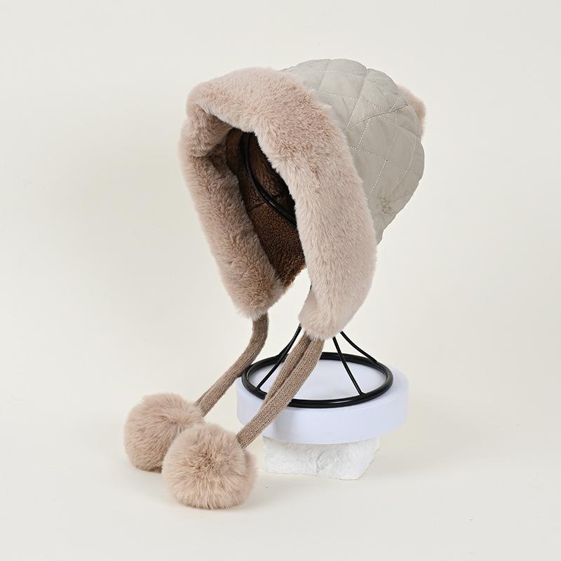 Fox Ears Female Winter Thickened Warm Ear Cap Cycling Skiing Cold-proof Pullover Big Brim