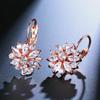 Kübik Zirkonya Kakma Ayçiçeği Dangle Leverback Küpe Şık Bayan Takı Hediye