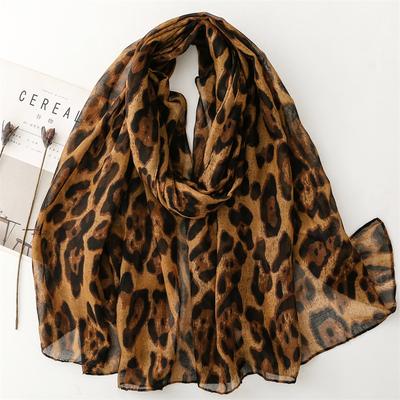 Mode Luxus Leopardenmuster Damen Frauen Schal Baumwolle Leinen Schal Damen Quaste Vier Jahreszeiten Muslimischer Hijab Wickel 90*180cm