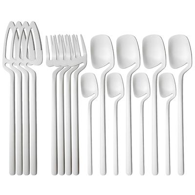 16-teiliges Besteckset Messer Gabel Kaffeelöffel Geschirrset 18/10 Edelstahl Besteckset Party Zuhause Besteck Silberwarenset