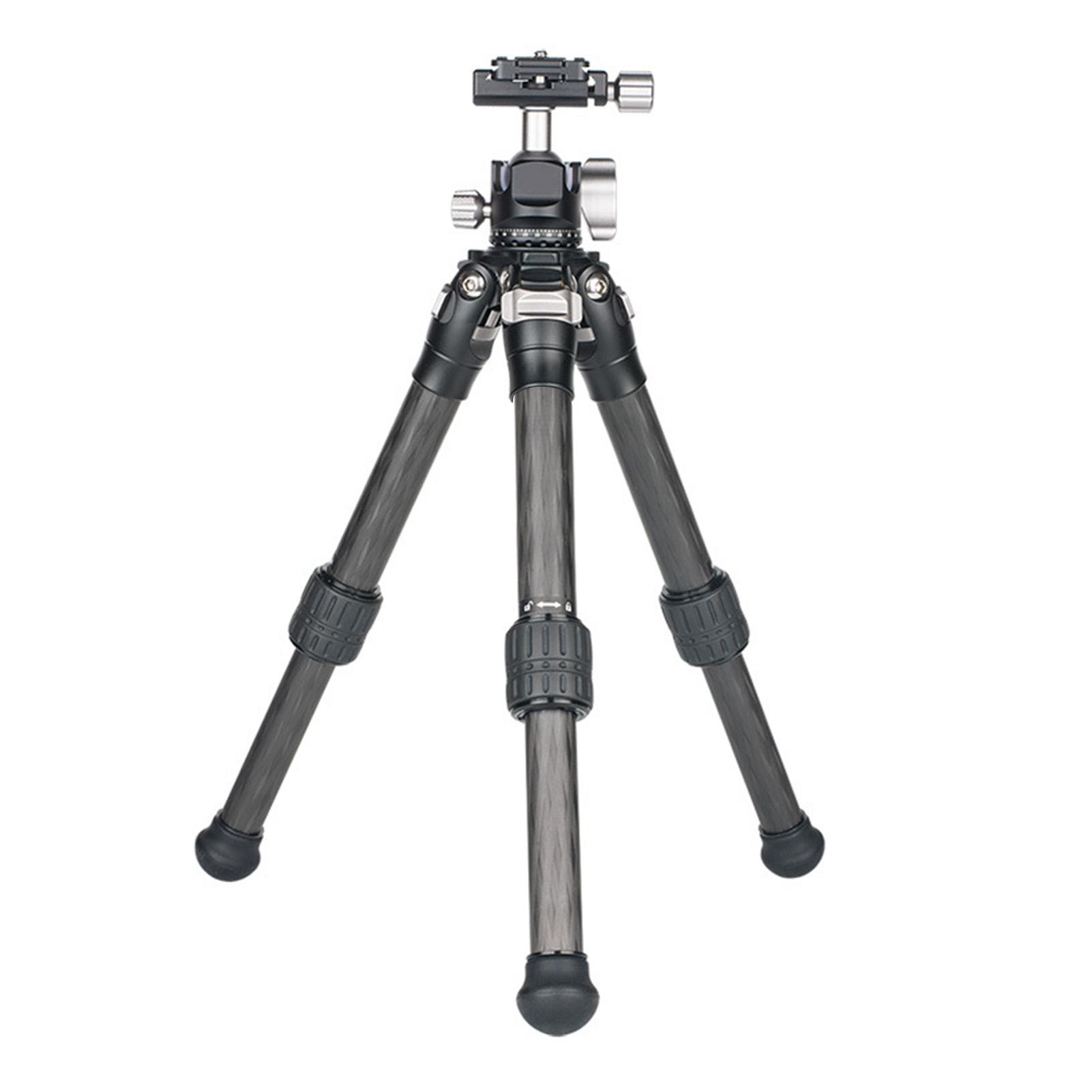Carbon Fiber Mini Desktop Tripod Compact Tabletop Tripod Kit with 360 degrees Ball Head for Cameras
