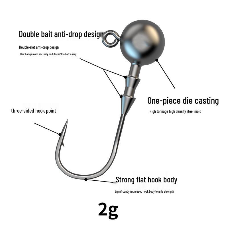 Triangular Die-Cast Lead Head Hook: Anti-Snag Fish Hook for Soft Bait Lures