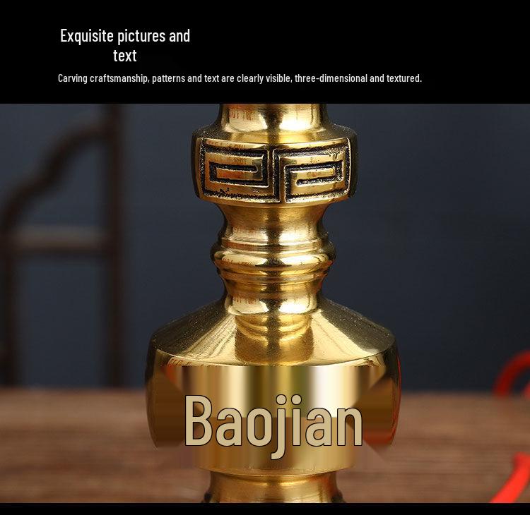 Pure Copper LED Candle Lamp for Offering: Everlasting Wealth God Incense Candlestick