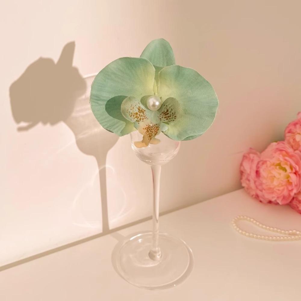 Korean Style Orchid Flower Hairpin Pearl Duckbill Clip Elegant Seaside Vacation Headwear  Daily