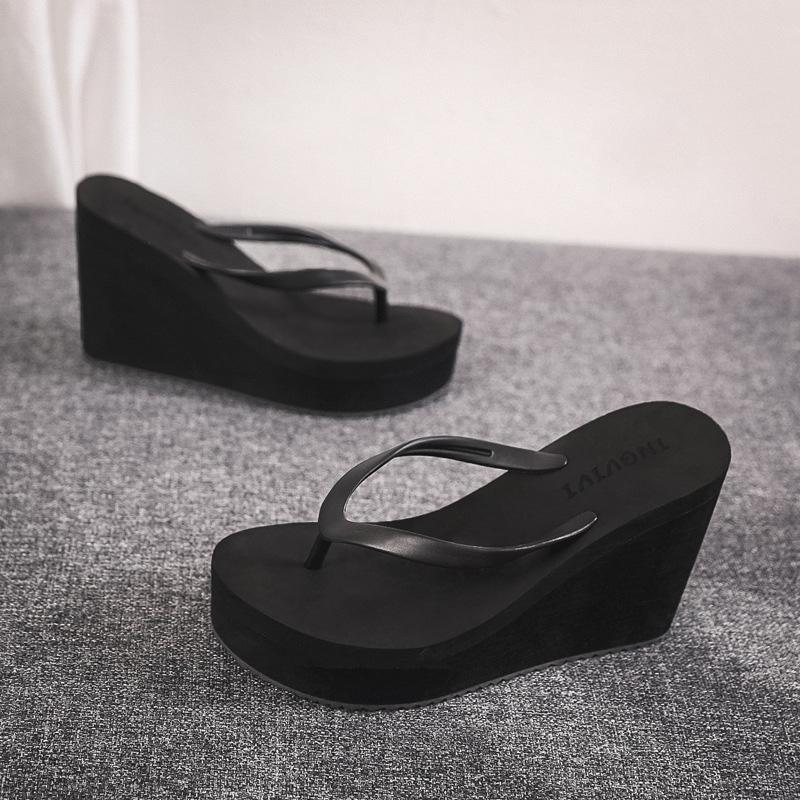 High Heels Slippers Summer Shoes For Women Comfortable Simple Solid Color Women Sandals Platform Slippers