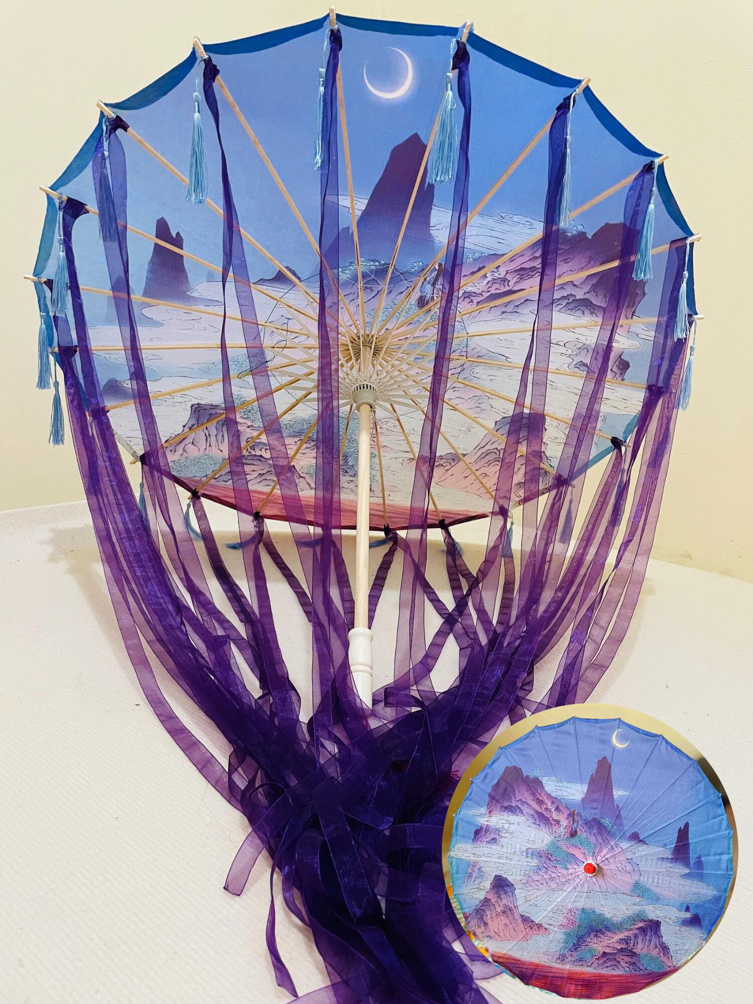 

Чистый красный зонтик с кисточками, декоративный зонт из ленты, зонтик из шелковой ткани, зонтик Ханфу, реквизит, костюм для стрельбы, зонтик от солнца