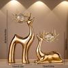 European Elegant Luxury Ceramic Elk Decorative Ornament – Home Living Room, Wine Cabinet, TV Cabinet, Hotel Lobby Decor
