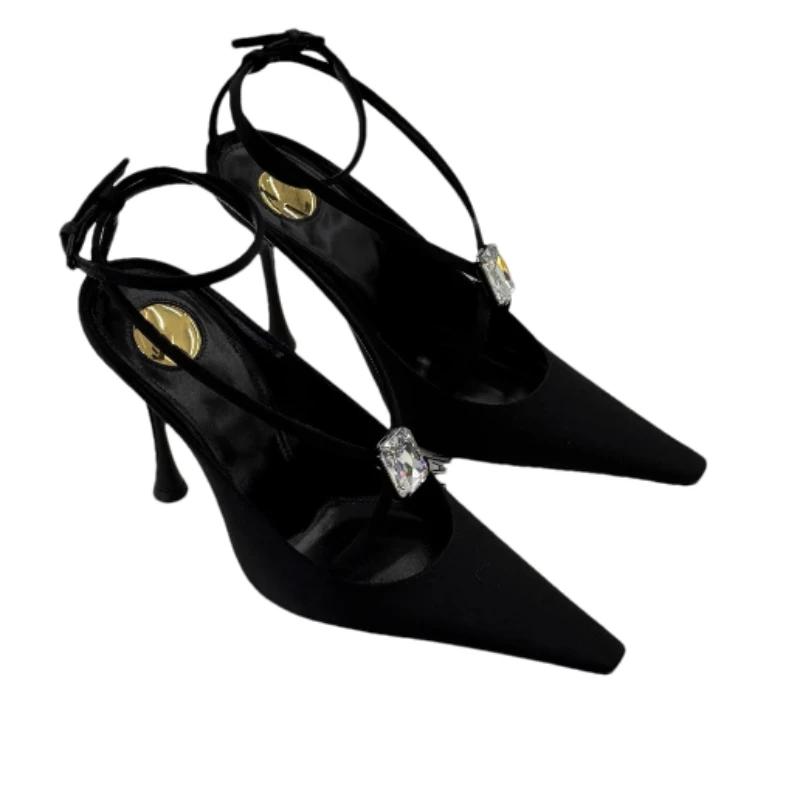 Crystal Pointed Toe High Heels Shoes Women Sandals Designer Sexy Party Shoes Summer 2025 New Brand Dress Mujer Pumps Woman Shoes