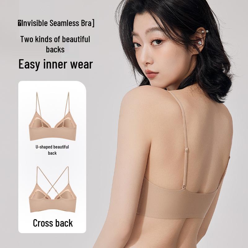 Front Buckle Push-Up Bra for Small Busts with Side Support and Anti-Sagging Features