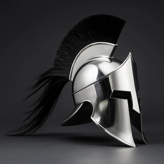 Spartan Helmet Handmade Greek Warrior Armor for Cosplay, LARP, Halloween Decor High-Quality Replica Helmet Medieval Gift