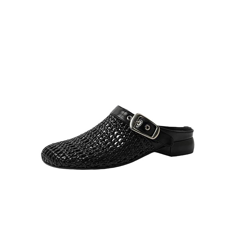 

Fashion 2025 New Spring Summer Mueller Slippers Woman Flat Soft Bottom Casual Shoes Breathable Mesh Shoes Woman Fashion Braided Shoes 34