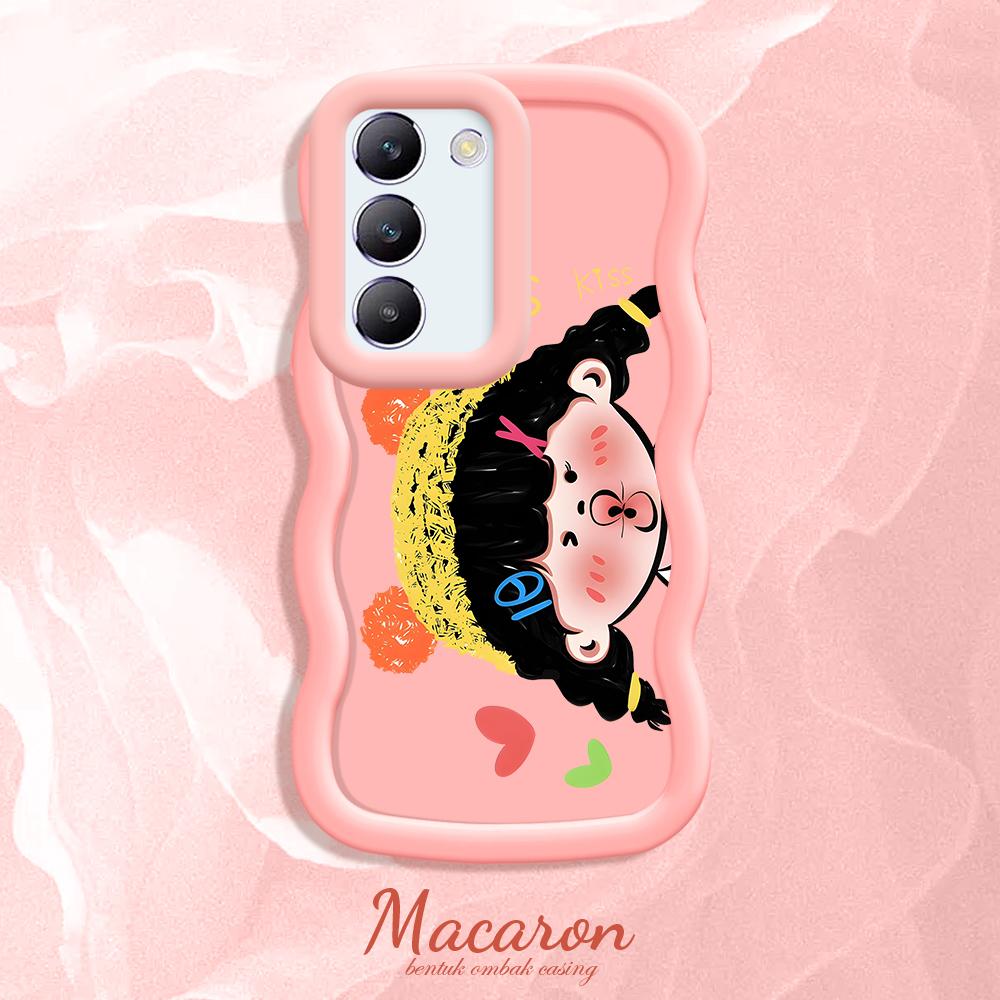 Painted Pattern Big Wave Edge Soft Silicone Material Macaron Phone Case Shockproof Protective Rubber Casing for OnePlus Vivo Motorola Moto