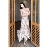 Retro Temperament Butterfly Floral Suspender Dress Women's Summer French Vacation Style Pure Desire Swinging Collar Irregular Long Dress