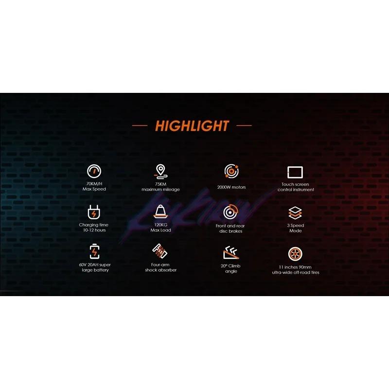 EU Lager KuKirin G4 Elektroroller 2000W Motor 60V 20Ah Akku 75km Top Reichweite 70km/h Max Geschwindigkeit 11" Offroad Vakuumreifen