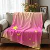 Gradient Star Sky Cartoon Anime Print Flannel Blanket Soft Warm Throw for Kids Bedroom Sofa Christmas Office Car