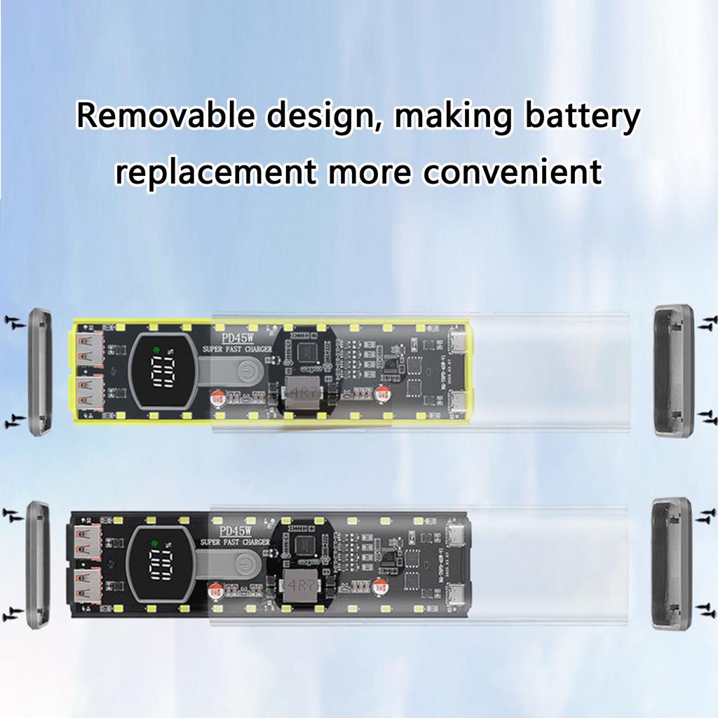 Interchangeable 8 Cell 18650 Charging Case Quick Charging Capability LED Power Suitable for Various Device Support