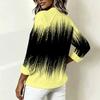 Plus Size Ladies Long Sleeve T Shirt Vintage Stripe Printed Loose Casual Top Comfortable Daily Wear Oversized Tee
