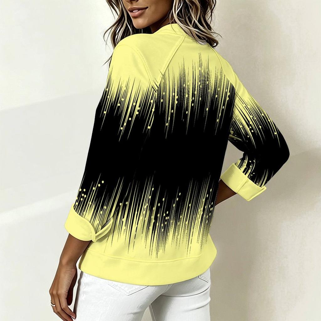 Plus Size Ladies Long Sleeve T Shirt Vintage Stripe Printed Loose Casual Top Comfortable Daily Wear Oversized Tee