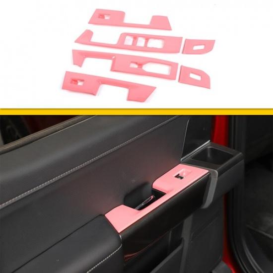 6x Pink Inner Window Lift Panel Switch Cover Trim For Ford F150 +Accessories