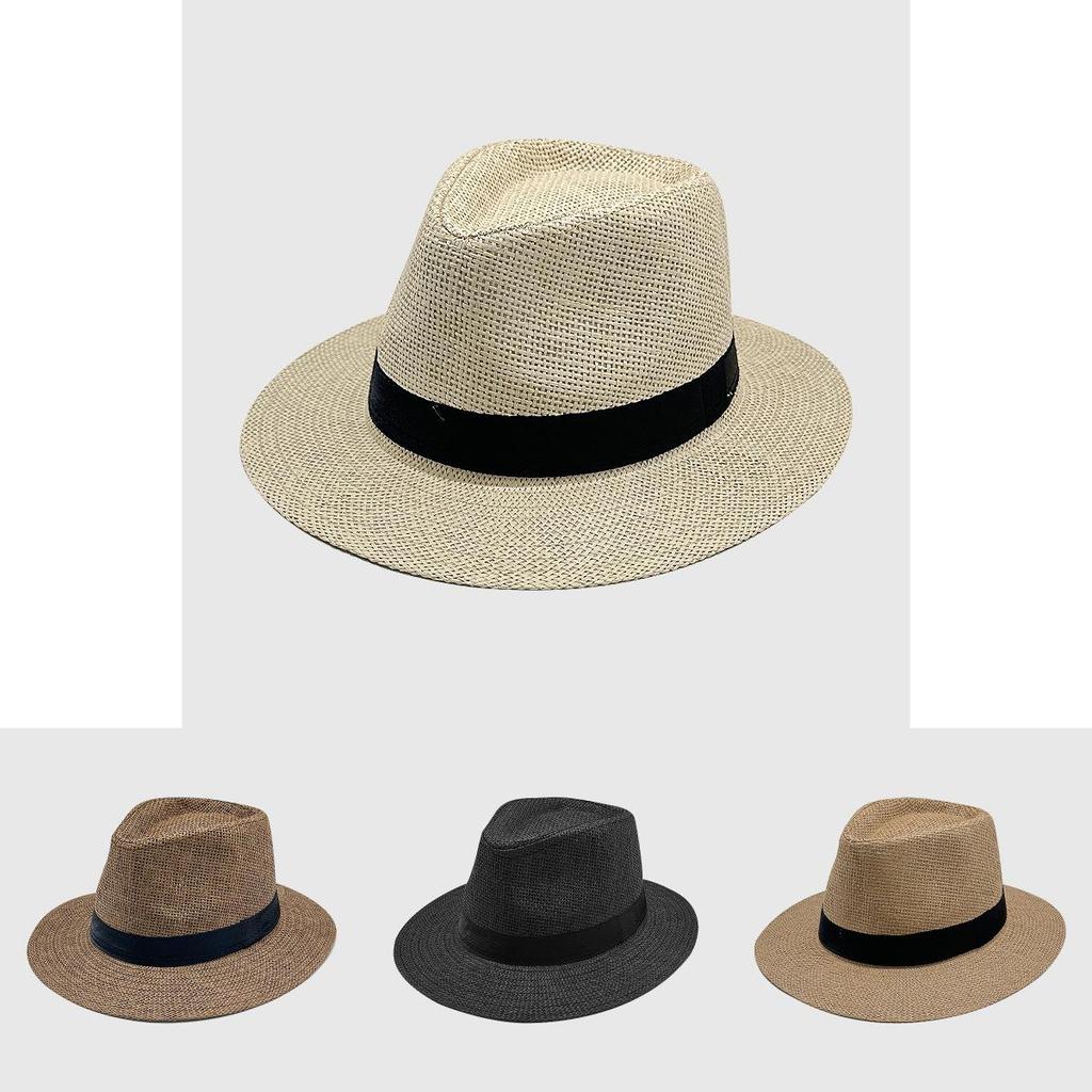 Classic Straw Sun Hat With Wide Brim For Summer Outdoor Sunshade And Travel