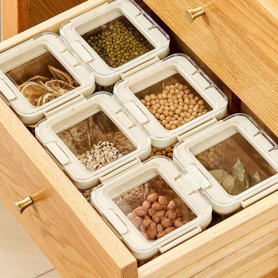 Vzduchotěsná nádoba na potraviny s víkem Plastová Stohovatelná Průhledná Organizér do spíže na Cereálie Svačinu Mouku Cukr Kávu Špagety