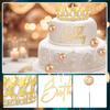 8Pcs Queen Crown Birthday Cake Topper for Women Rhinestone Crystal Tiara Wedding Happy Birthday Cake Decoration