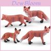 Realistic Pvc Fox Model Toy Set Featuring Four Beautiful Static Red Fox Figurines