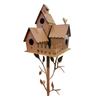 Estacas de jardín para pajareras, casa para pájaros de metal con poste, casas grandes para pájaros para patio, patio, decoración de jardín al aire libre, postes de cobre para pajareras