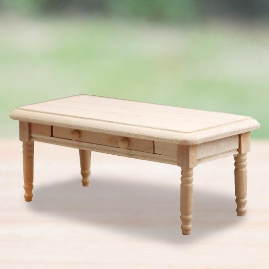 1:12 Coffee Table Vivid Appearance Long-lasting Wooden Lovely Fairy Garden Furniture Table Ornament Photography Props