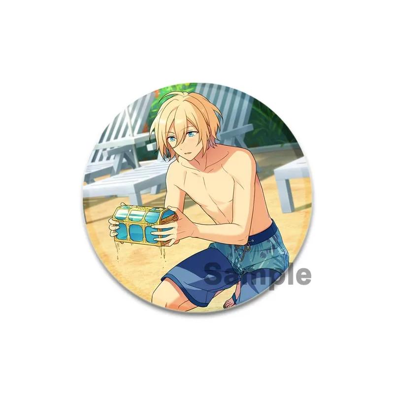 32/44/58mm Ensemble Stars Idol Round Brooch Cartoon Cosplay Badge Icons Lapel Pins for Backpack Gifts Eichi Tenshouin