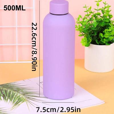 Tazza Termos a Bocca Stretta da 500/750 ml, Bottiglia da Esterno in Acciaio Inossidabile, Borraccia Sportiva con Vernice Gommata, Tazza d'Acqua Doppia Ispessita