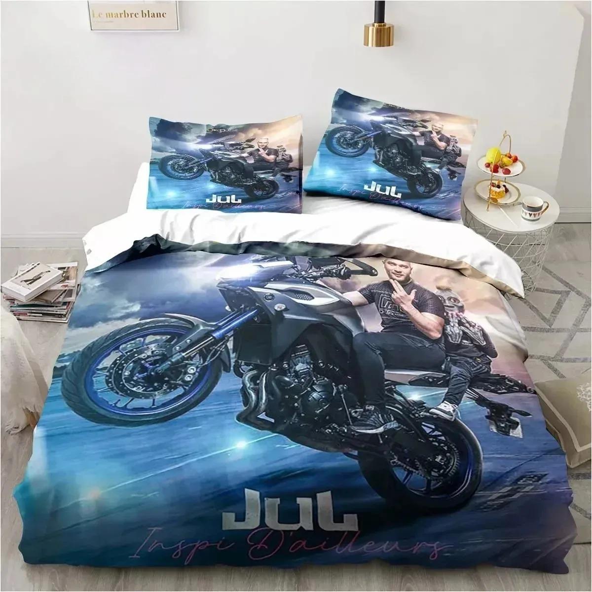 

3D Print JuL Bedding Set Rapper JuL C est Pas Duvet Cover Set With Pillowcase 2/3pcs Comforter Cover Bedroom Decor Microfiber 135x200cm
