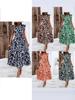 2026 New Summer Fashion Women's Ruffled Flutter Sleeve Lace-Up Printed Fairy Dress