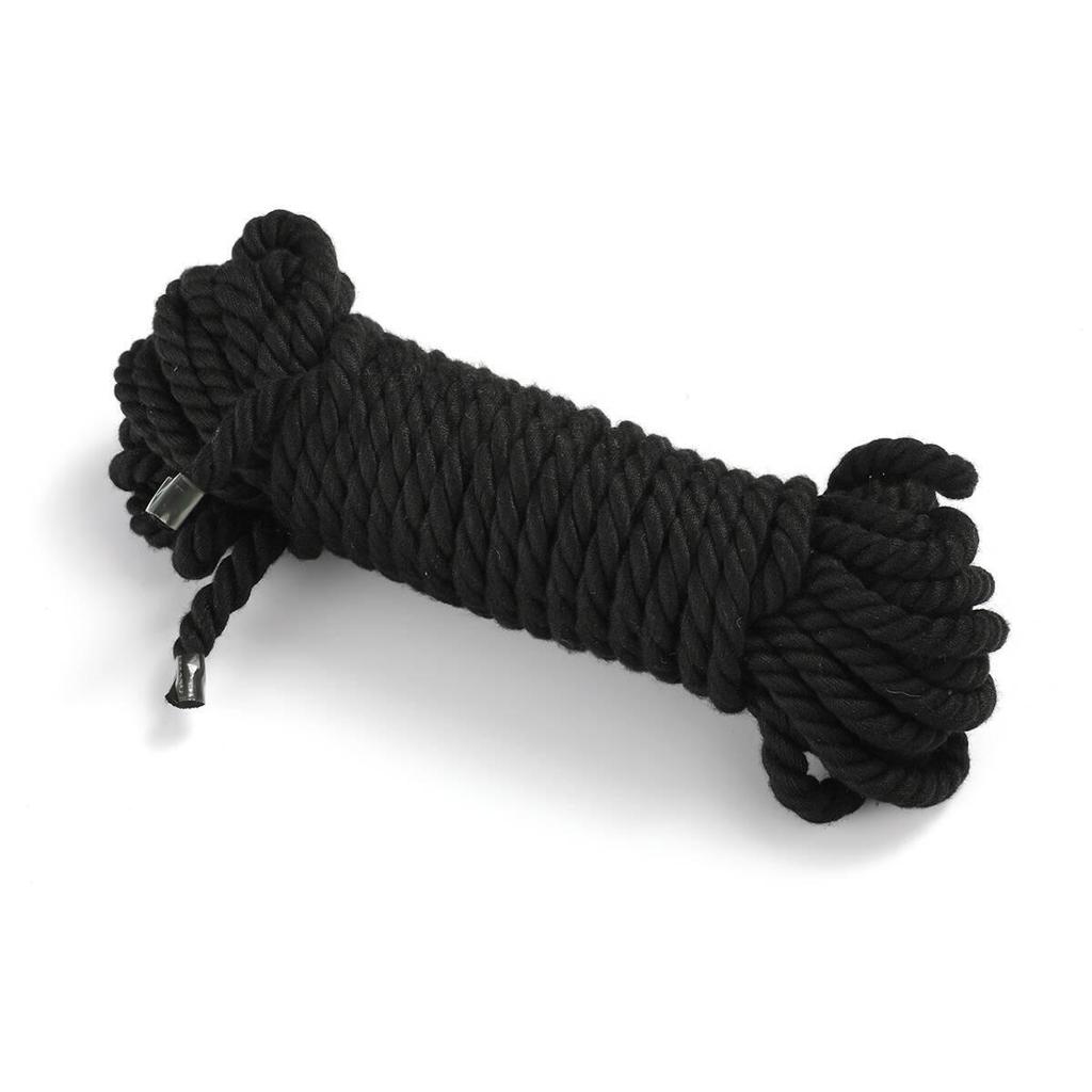 10m Hemp Rope with Metal Ends for Full-Body Restraint and Adult Bondage.