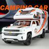 1/32 Chevrolet Silverado Recreational Vehicle RV Alloy Car Model Sound and Light Children's Toy Collectibles Birthday Gift