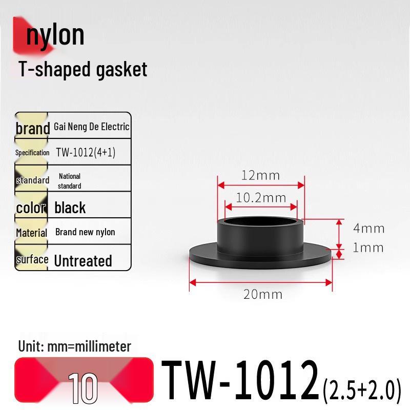 T-shaped Nylon Gasket Ring Screw Shaft Sleeve, Round Concave-Convex Insulation Pad, M2-M35