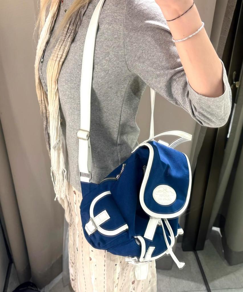 Lotsyou Nostalgia Canvas Backpack Navy