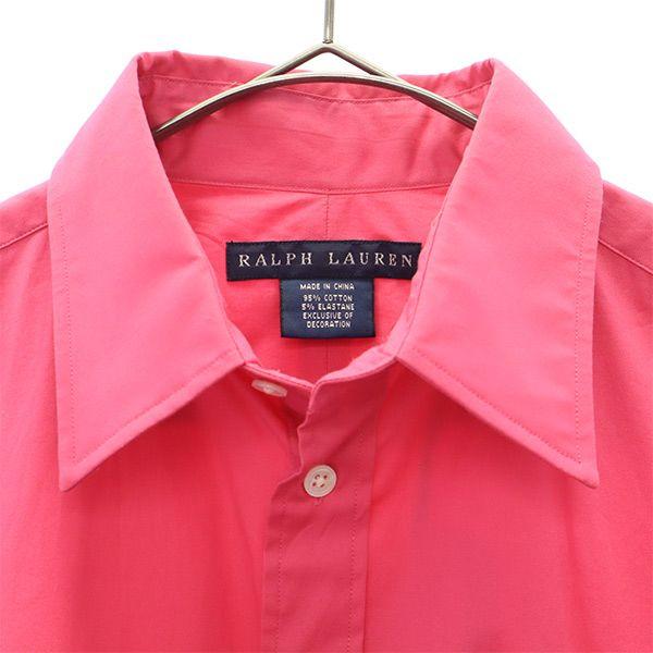 RALPH LAUREN embroidery Long sleeve shirt 9 pink Women Used