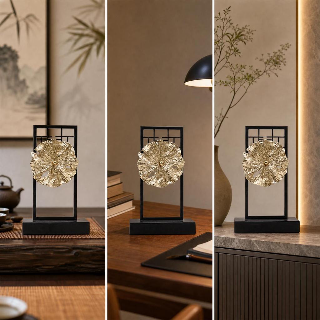 Lotus Leaf Decorative Stand Sculptural Home Decoration Slim for Study