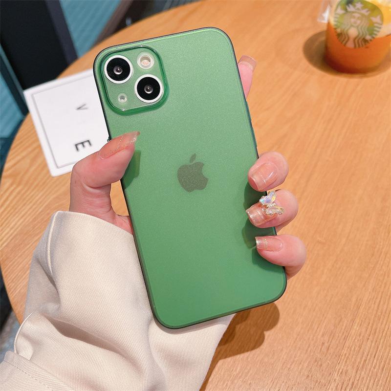Applicable To IPhone16Pro Ultra-thin Matte Phone Case Golden Apple 15 Heat Dissipation and Semen Hole 14 Skin Feeling Protective Case