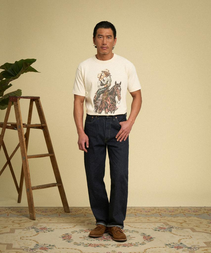 Beulonseun West Romance Loopwheeled Graphic Tee Melange