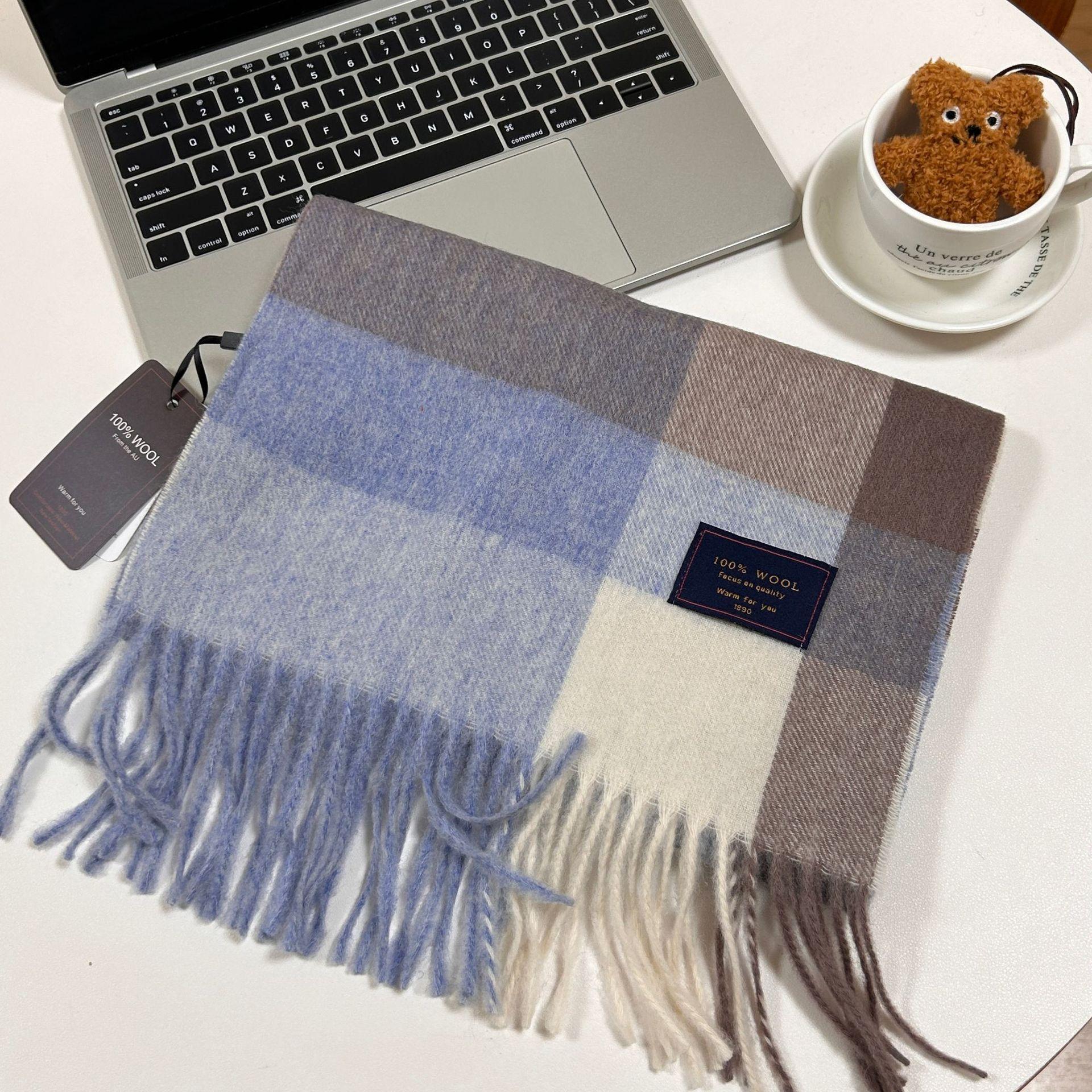 

Xiaohongshu Popular Cherry Red New Year S Red 100% Wool British Versatile Scarf Women S And Men S Cashmere Warm Scarf 33*180cm